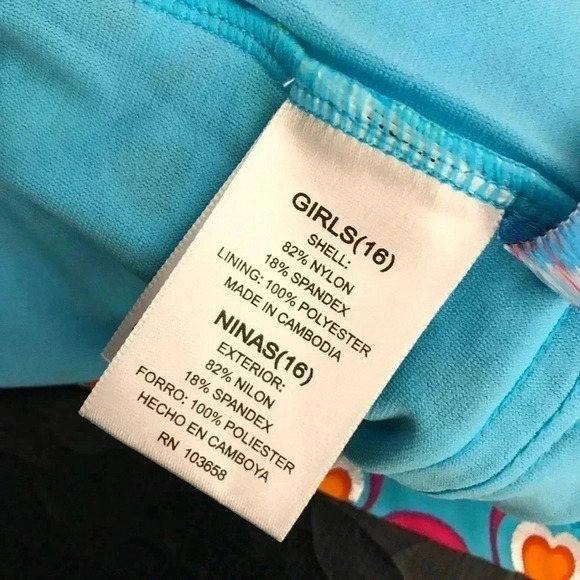 💕Angel Beach Girl's Blue Green Tankini Top  Swimsuit - Picture 5 of 8